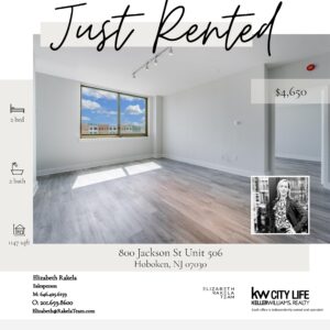 JUST RENTED! 800 Jackson Street Hoboken NJ