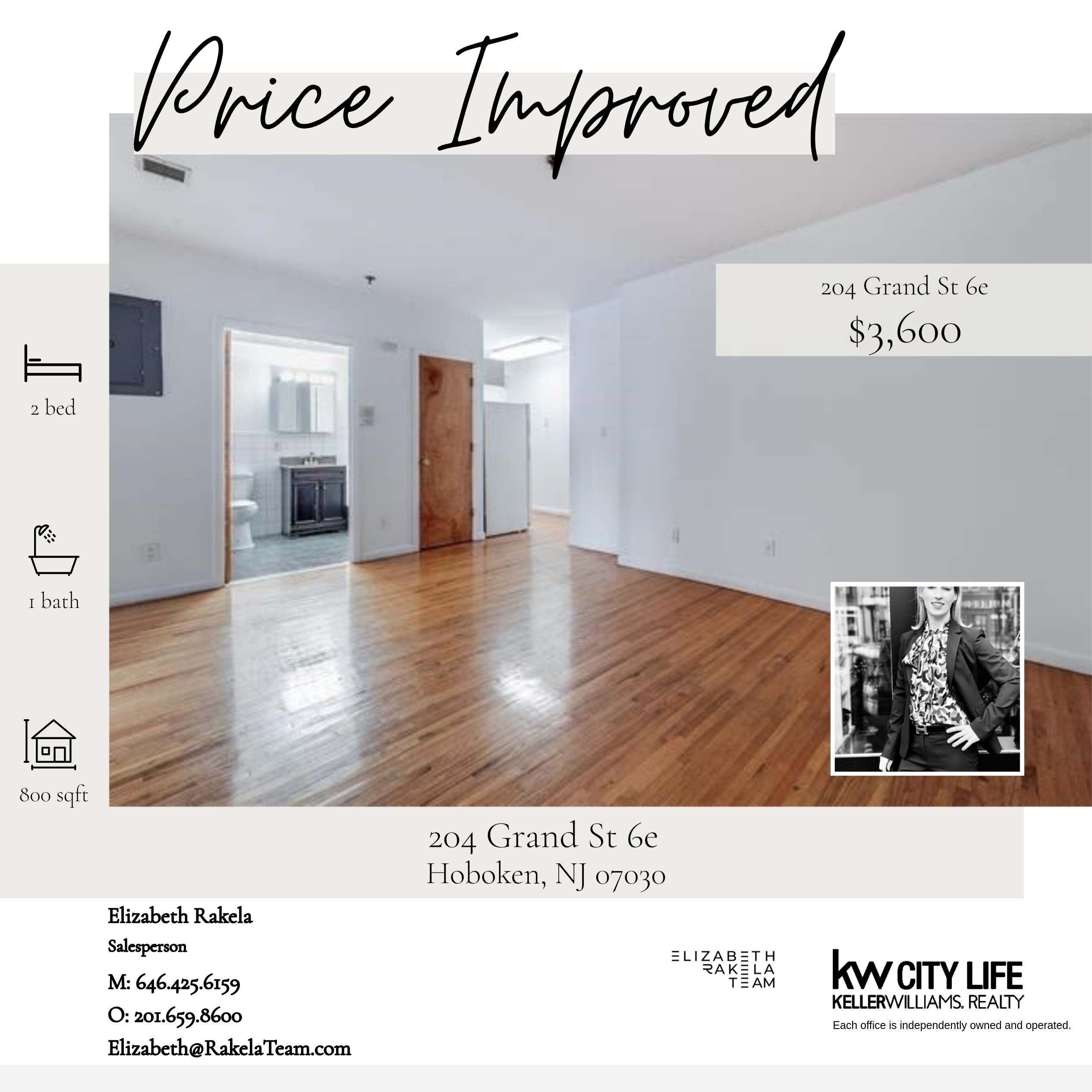 PRICE IMPROVED! 204 Grand Street 6e, Hoboken NJ