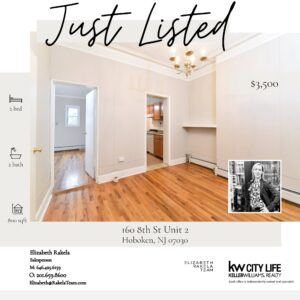 Just Listed for Rent! 160 8th Street Unit 2, Hoboken