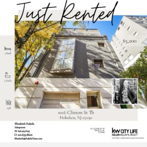 Just Rented! 1016 Clinton Street TH, Hoboken