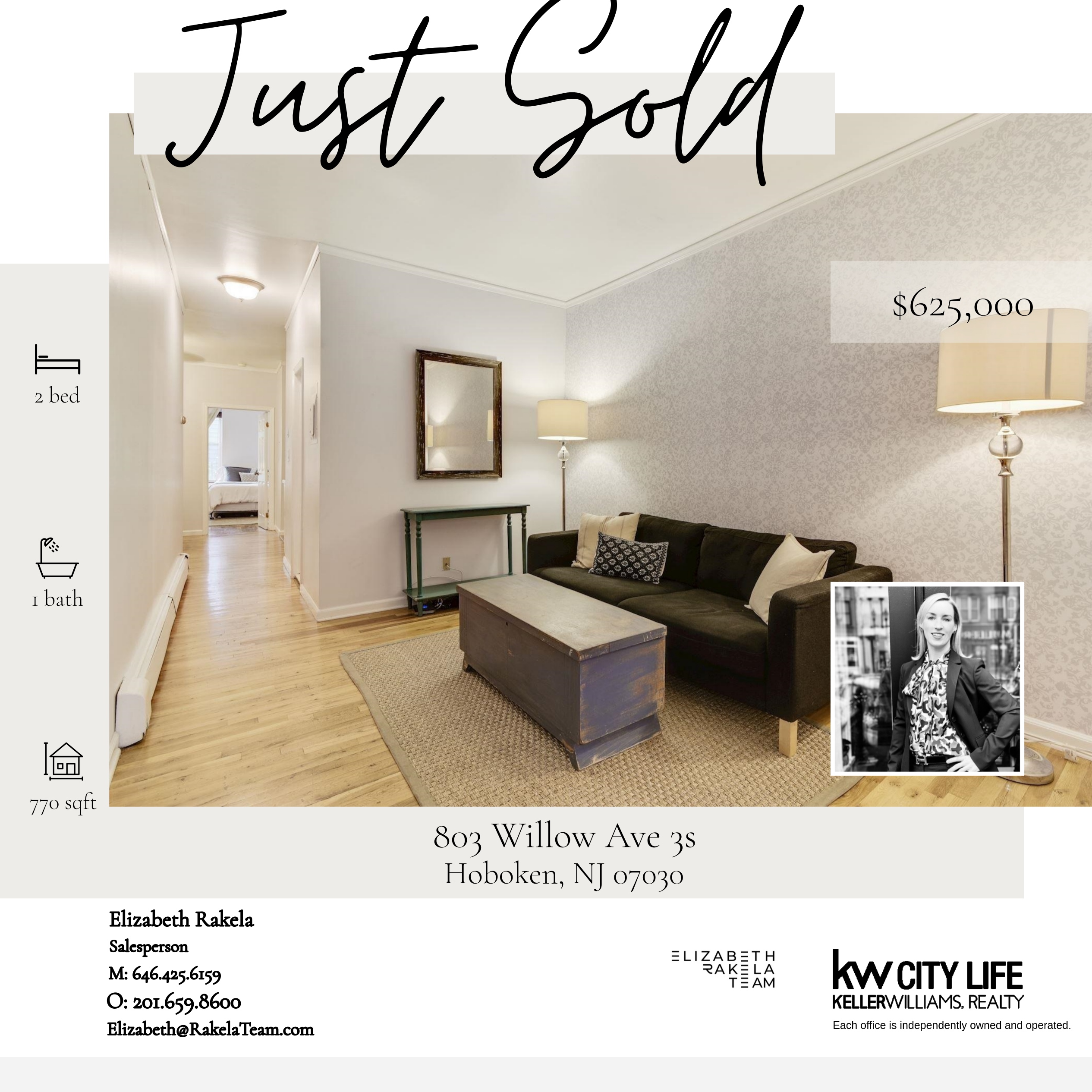 Just sold! 803 Willow Unit 3S, Hoboken