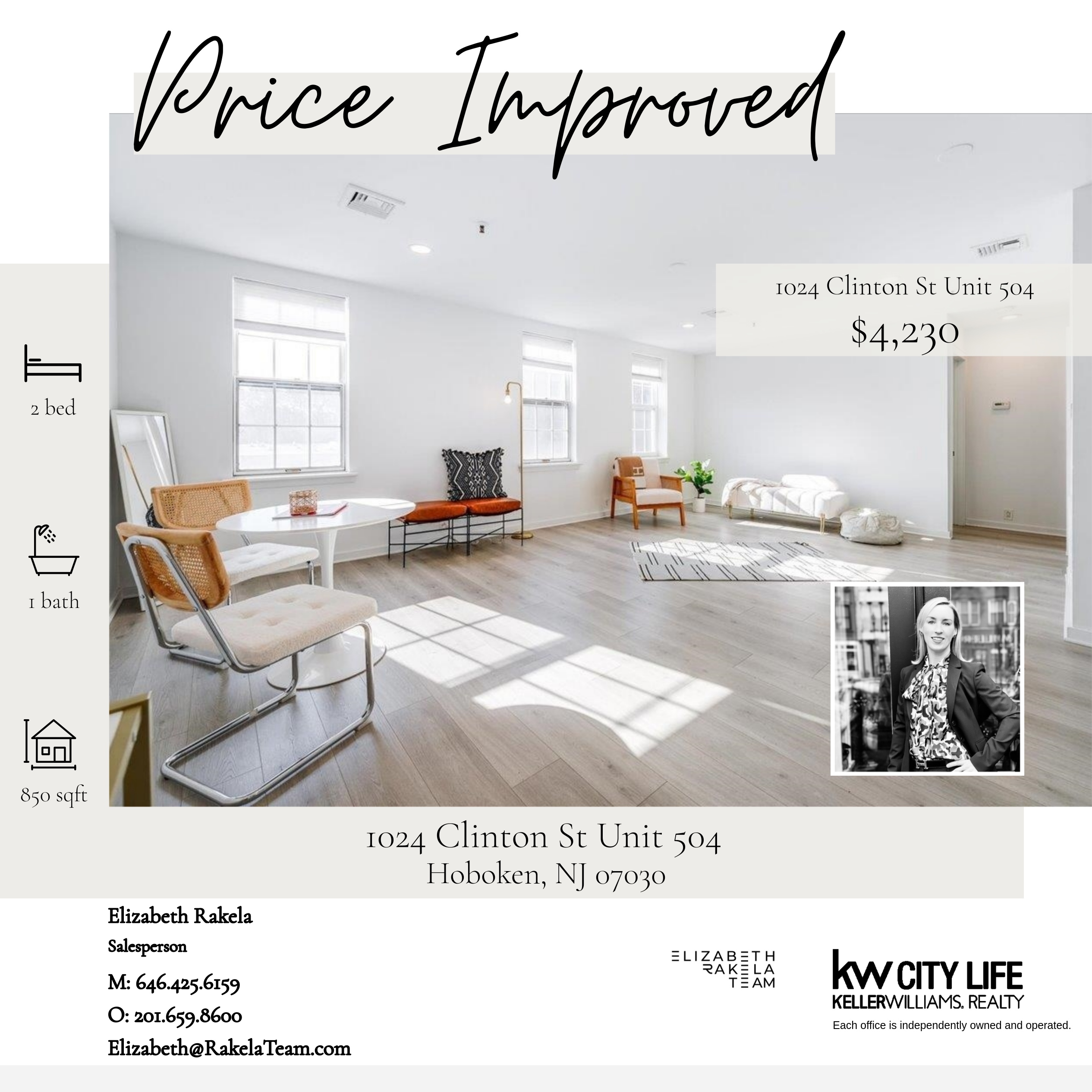 Price Improved! 1024 Clinton St. Unit 504 Hoboken