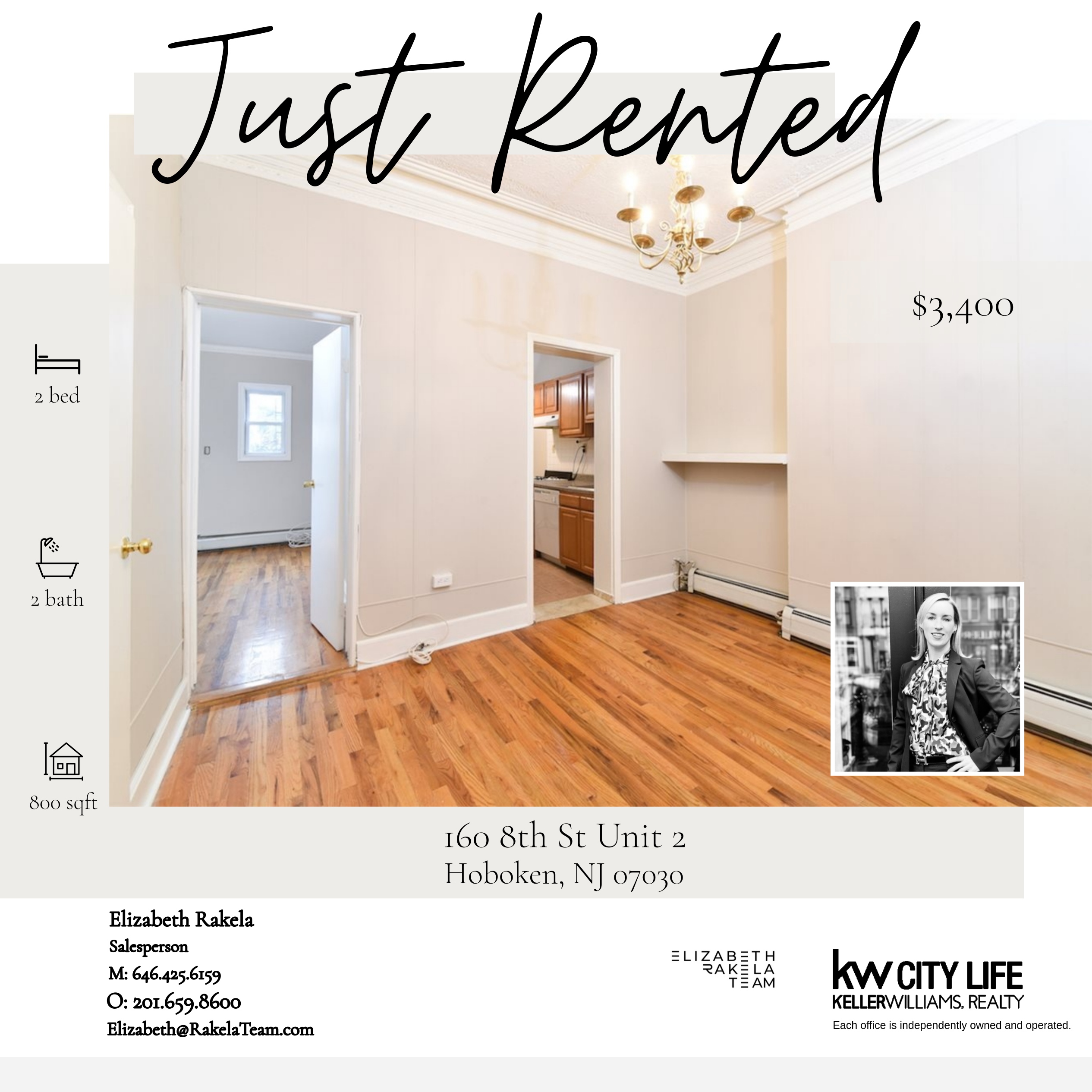 Just Rented! 160 8th Street, Hoboken